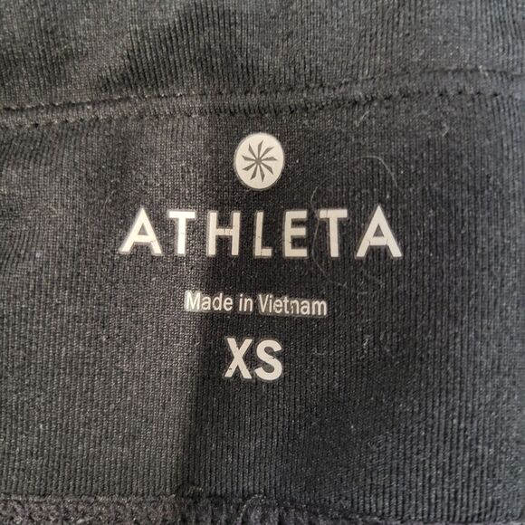 Athleta Leggings Black Silver Stripe Size XS Hip Pockets Reflective Details - Picture 10 of 10